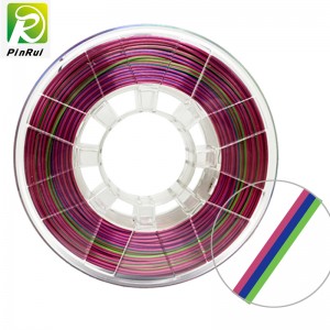 PinRui Newest Tricolor PLA Filament Tricolor Color For 3d Printing 1.75mm 1KG Blue Red Green Color