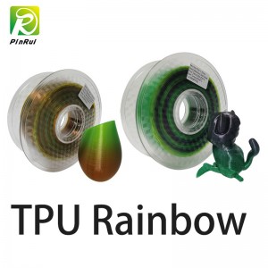 TPU rainbow filament 3d filament soft flexible1.75mm  fdm